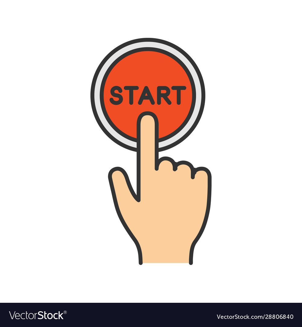 Start Button Click Color Icon Royalty Free Vector Image