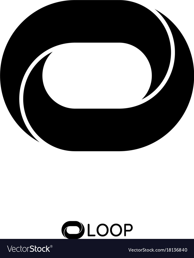 Twisted loop oval letter o logo concept Royalty Free Vector