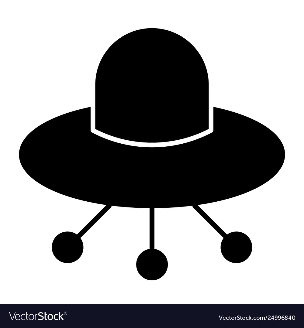 Ufo solid icon alien spaceship vector image Ufo solid icon alien spaceship