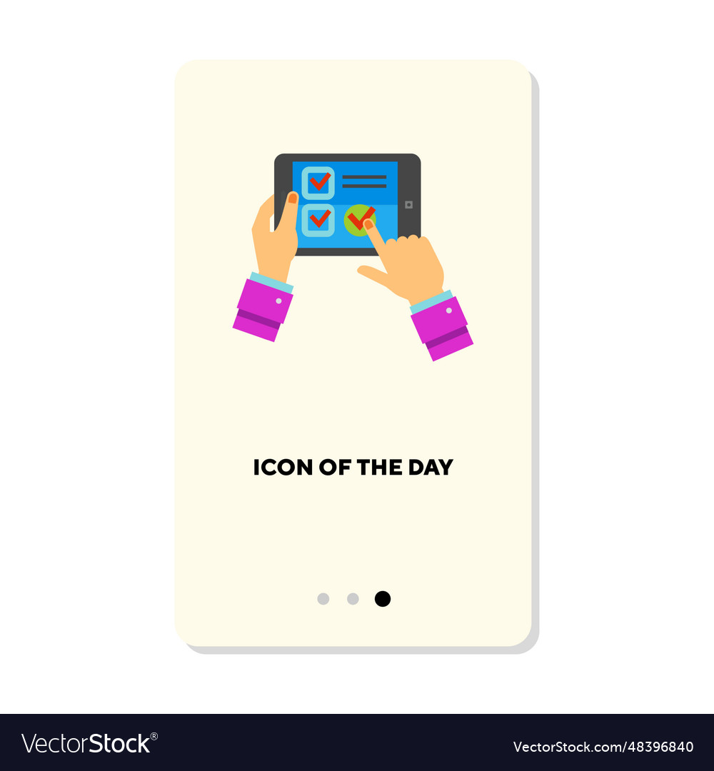 Using tablet icon vector image Using tablet icon