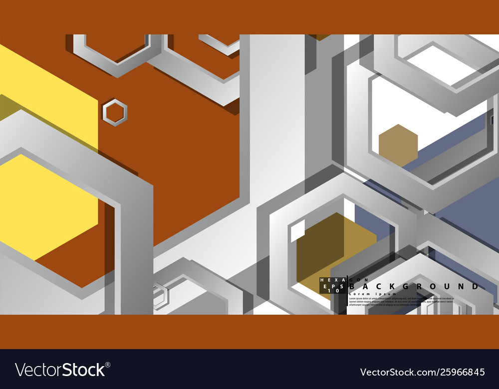 Abstract geometric background with hexagon middle vector image Abstract geometric background with hexagon middle