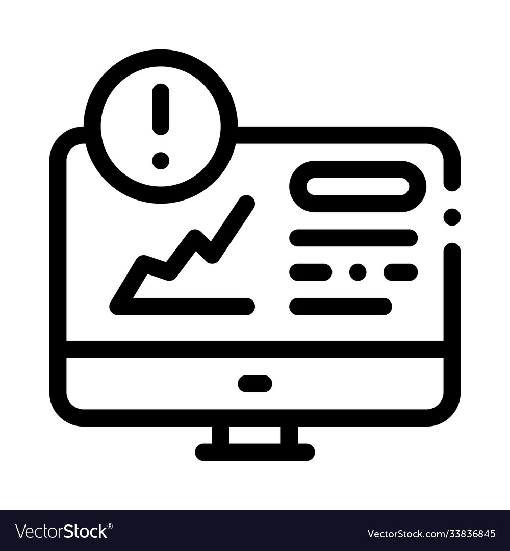 Analytics infographic on computer screen icon vector image Analytics infographic on computer screen icon