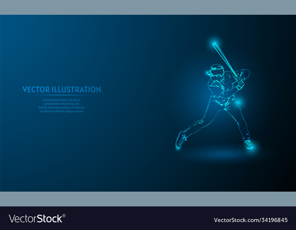 Baseball On Blue Abstract Background Simple Blue Vector Image