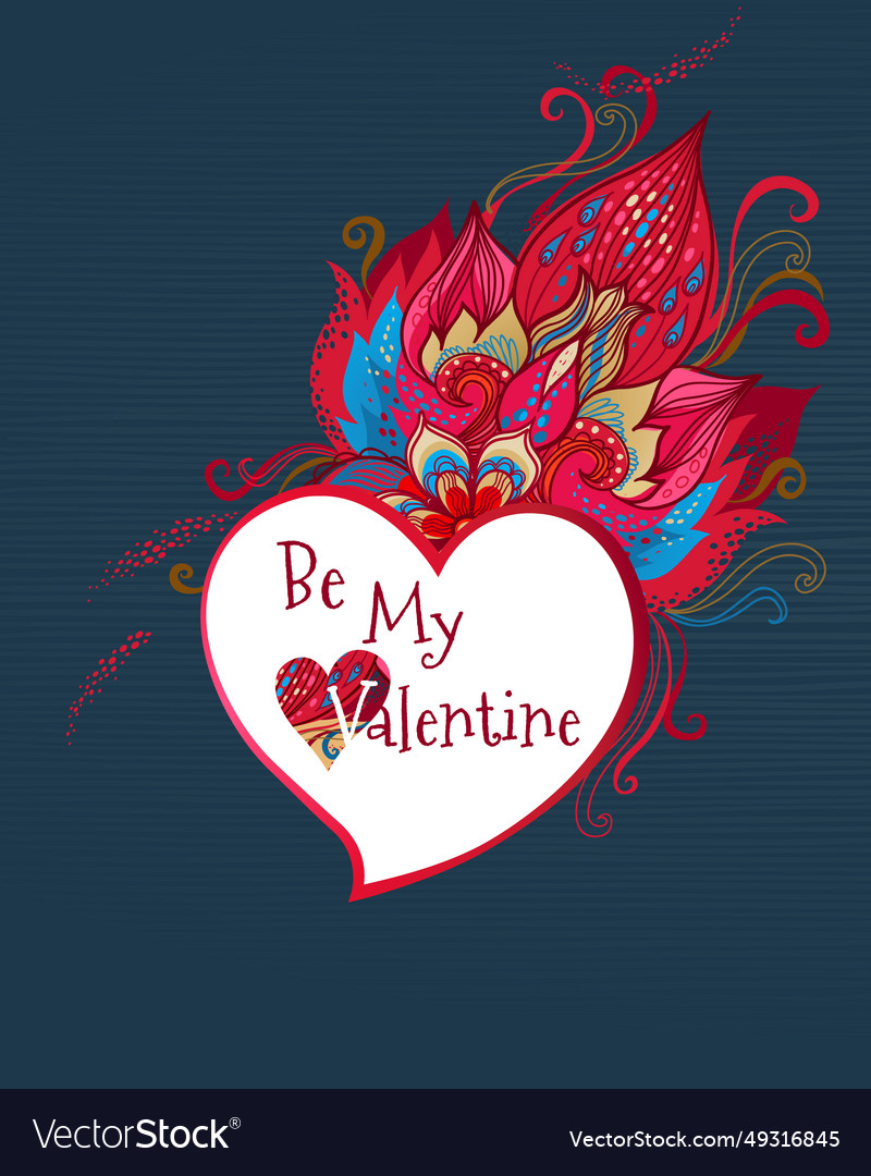 Be My Valentine Heart Royalty Free Vector Image