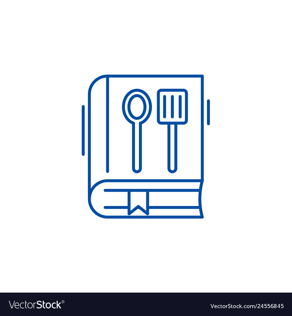 Cookbook line icon concept flat vector image Cookbook line icon concept flat
