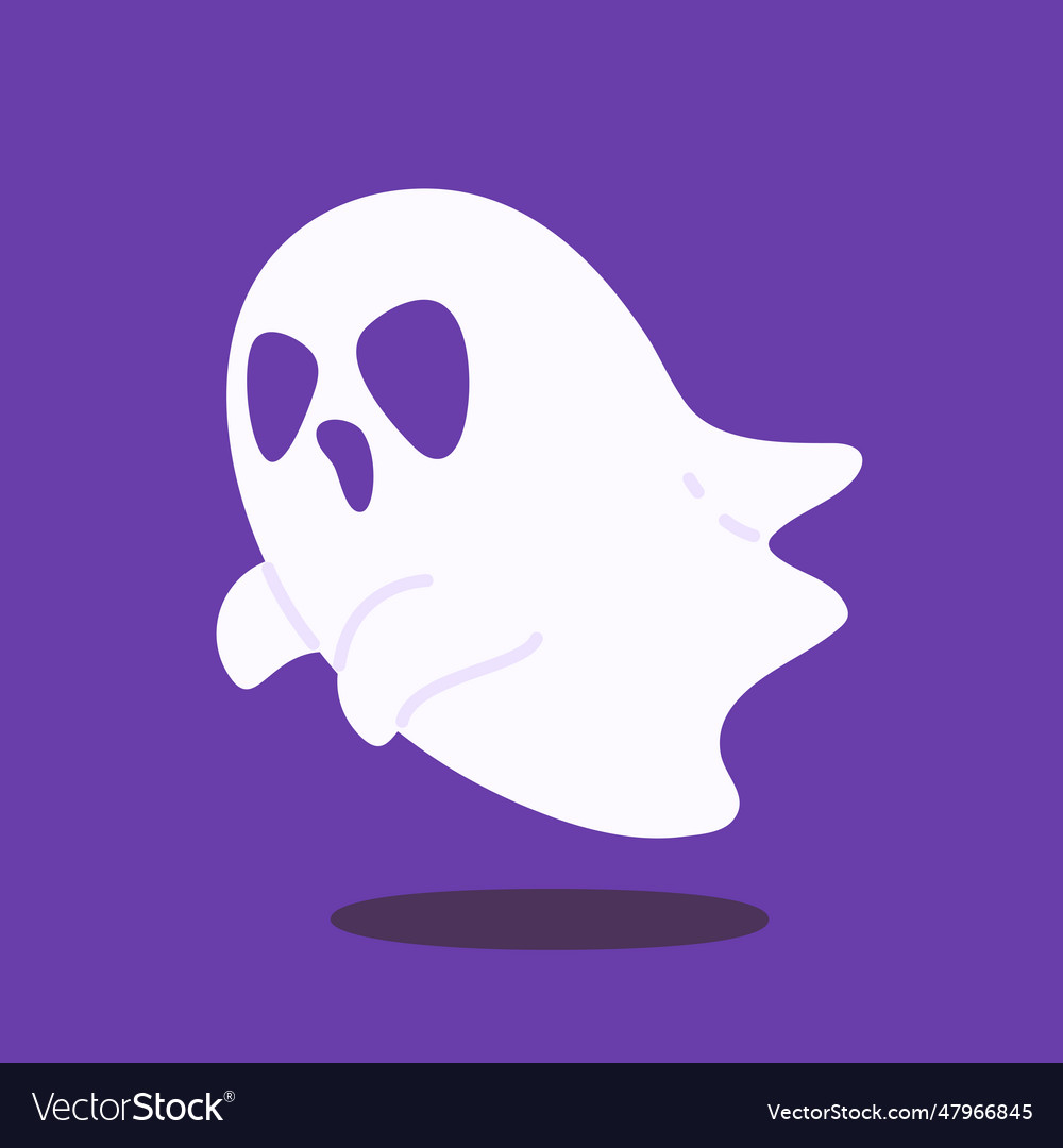 Cute ghost cartoon ghost in white cloak halloween Vector Image