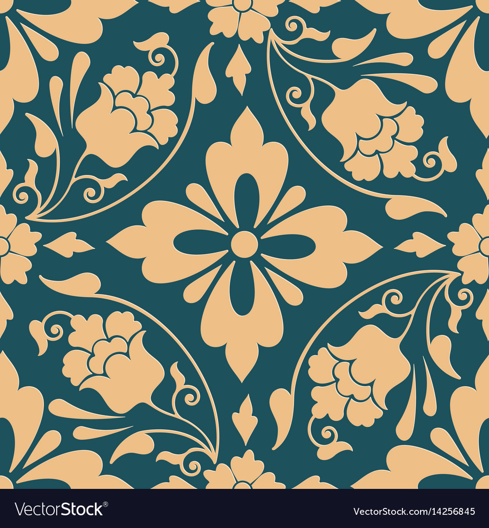 Damask Floral Pattern Element