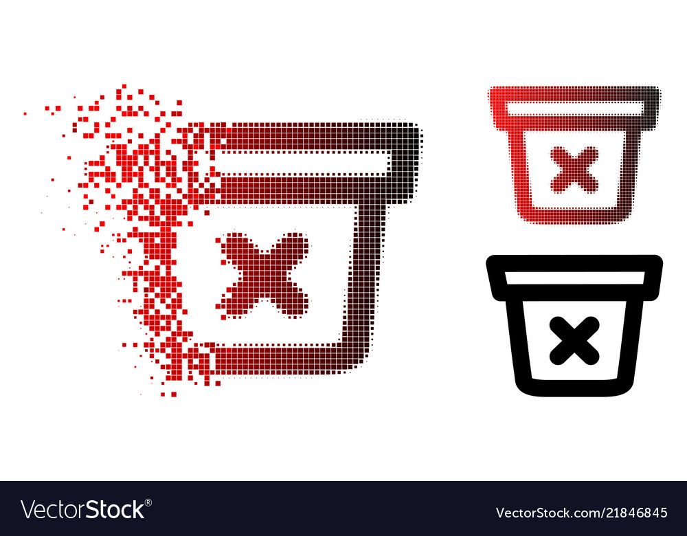 Dissolving dot halftone remove data icon vector image Dissolving dot halftone remove data icon