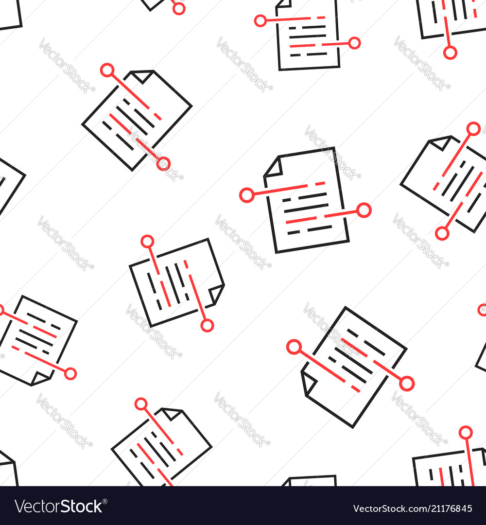 Document paper icon seamless pattern background vector image Document paper icon seamless pattern background