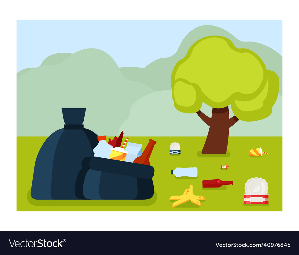 Garbage dump in park environmental