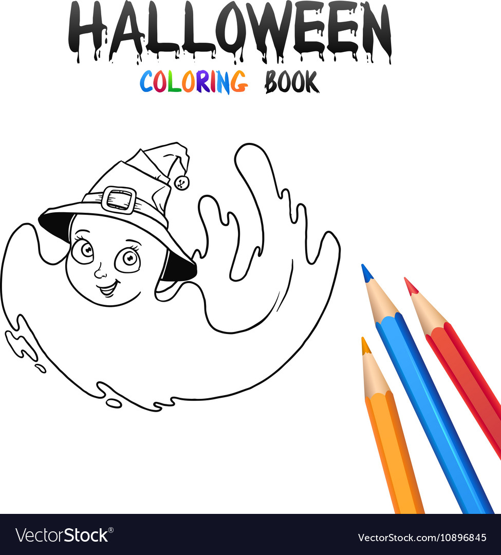 Halloween coloring book cute baby cartoon