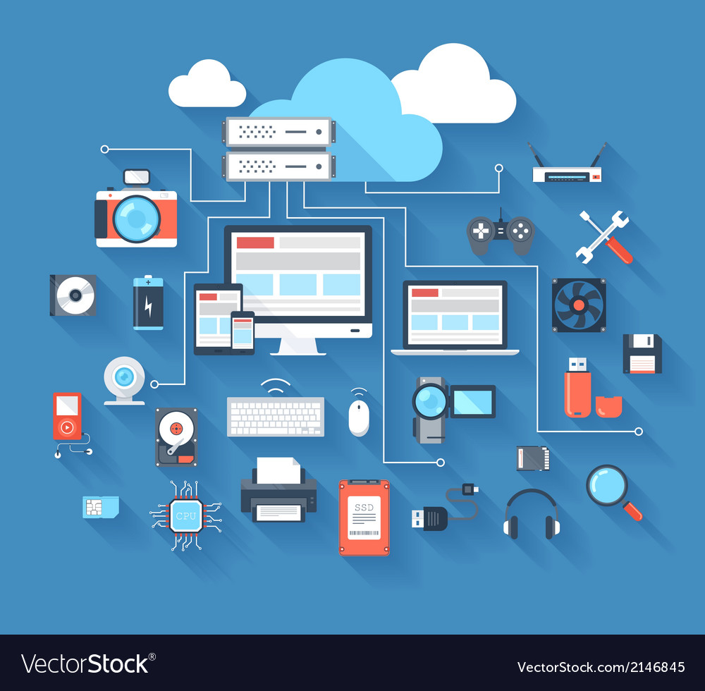 Hardware icons Royalty Free Vector Image - VectorStock