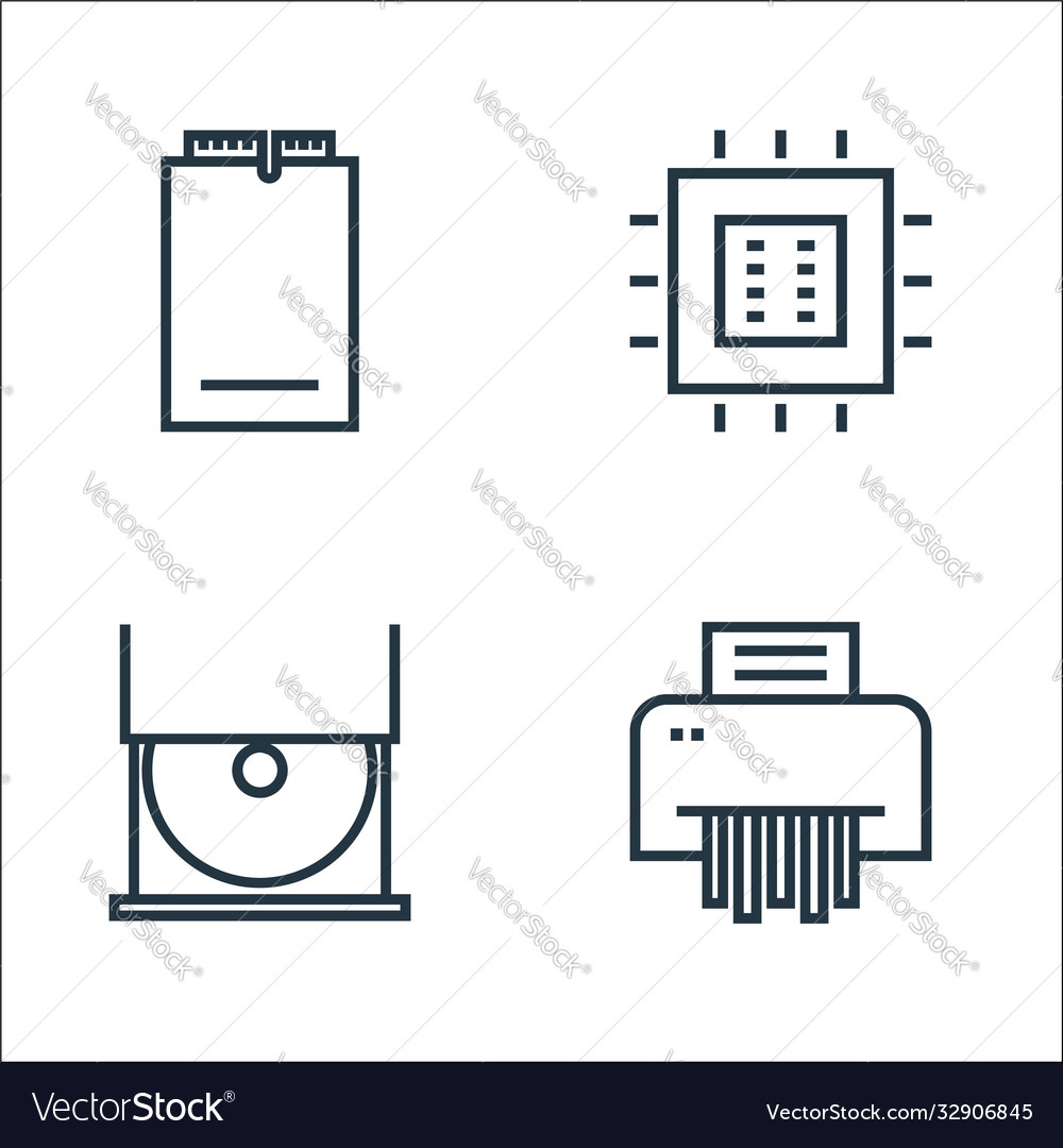 Hardware line icons linear set quality line set Vector Image