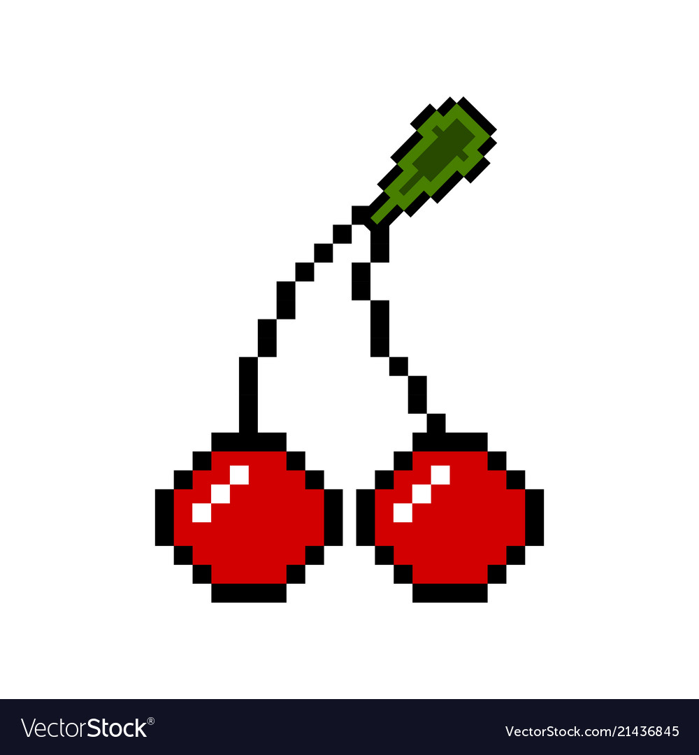 Isolated pixelated cherry icon