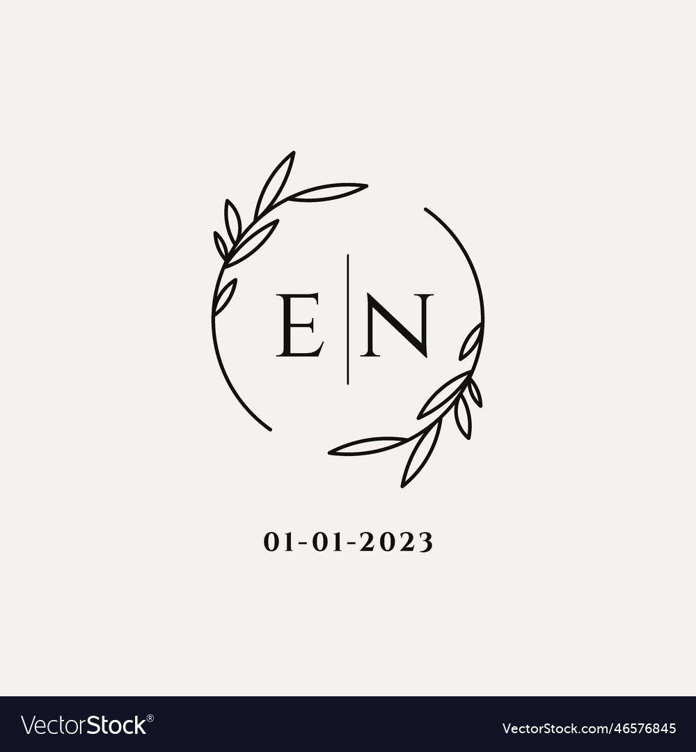 Letter en wedding monogram logo design
