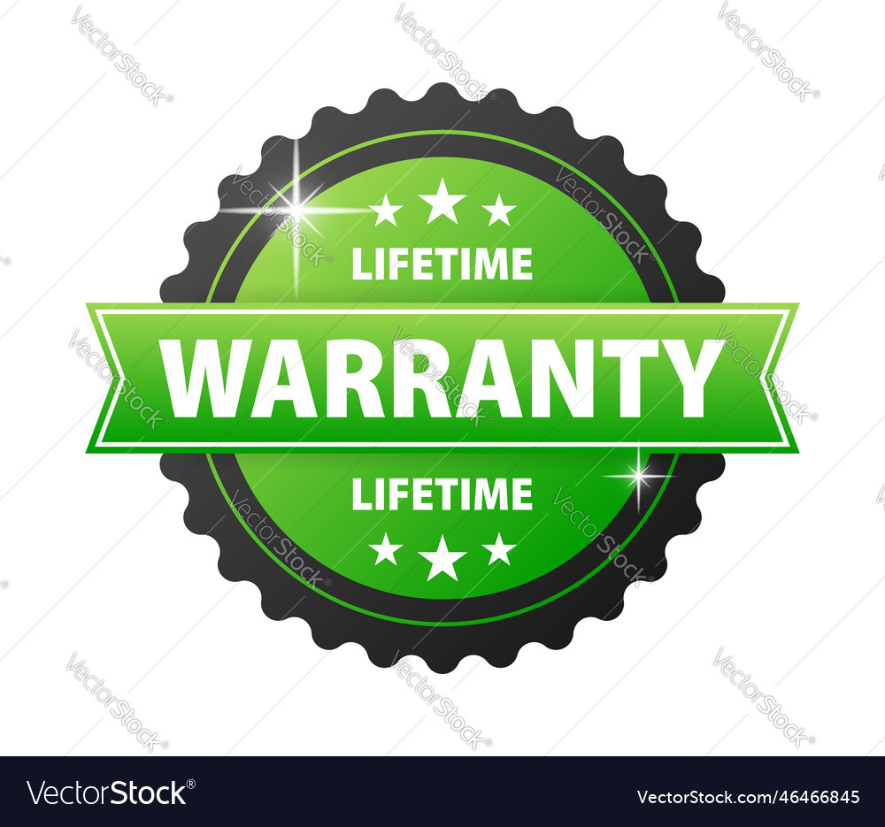 Lifetime warranty label warranty Royalty Free Vector Image