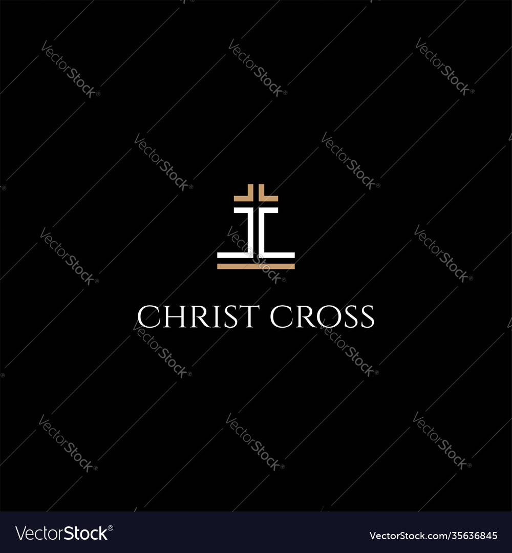 Luxury initial letter cc christian cross religion Vector Image