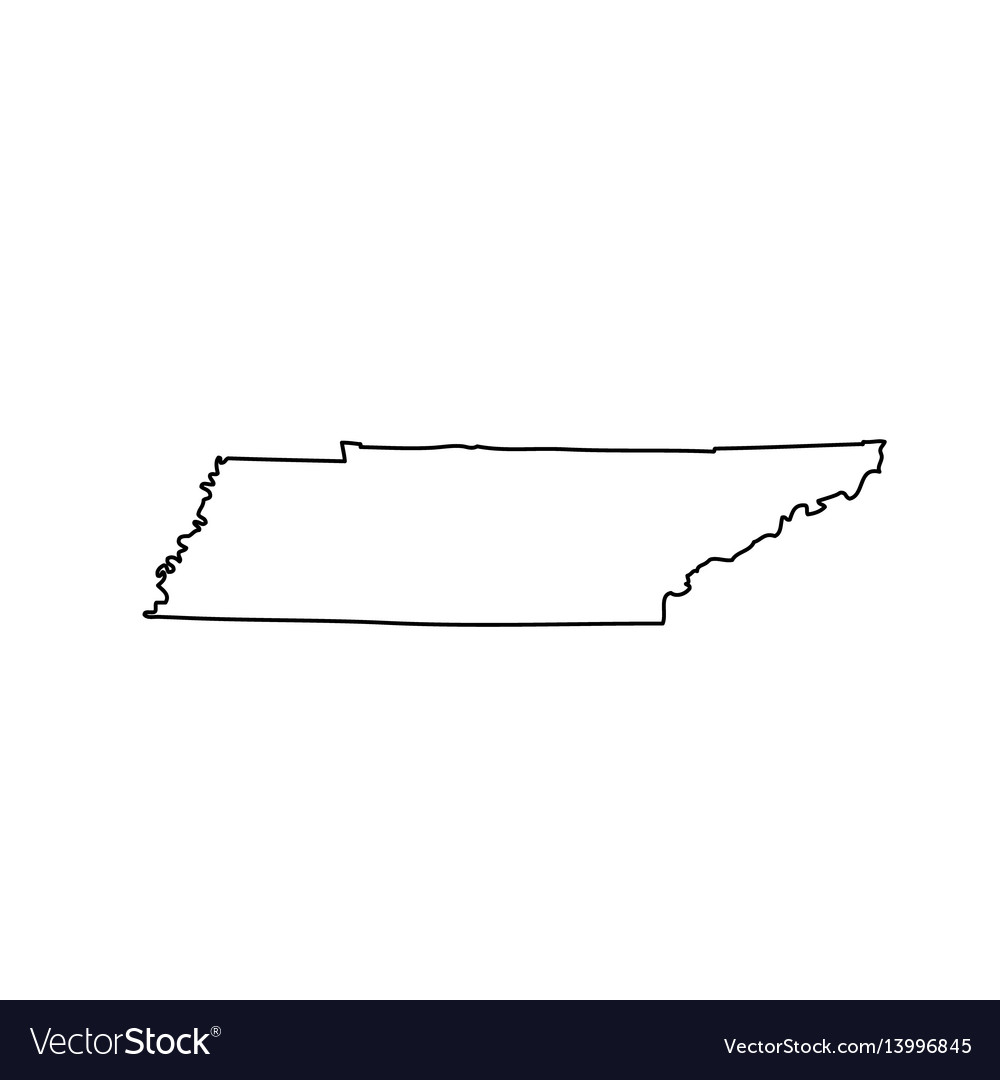 Map of the us state tennessee Royalty Free Vector Image