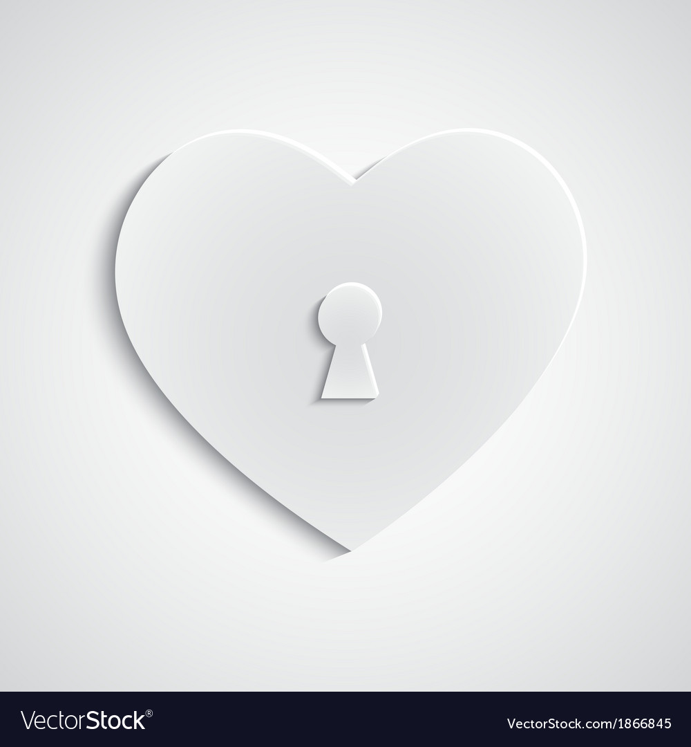 Paper heart with keyhole