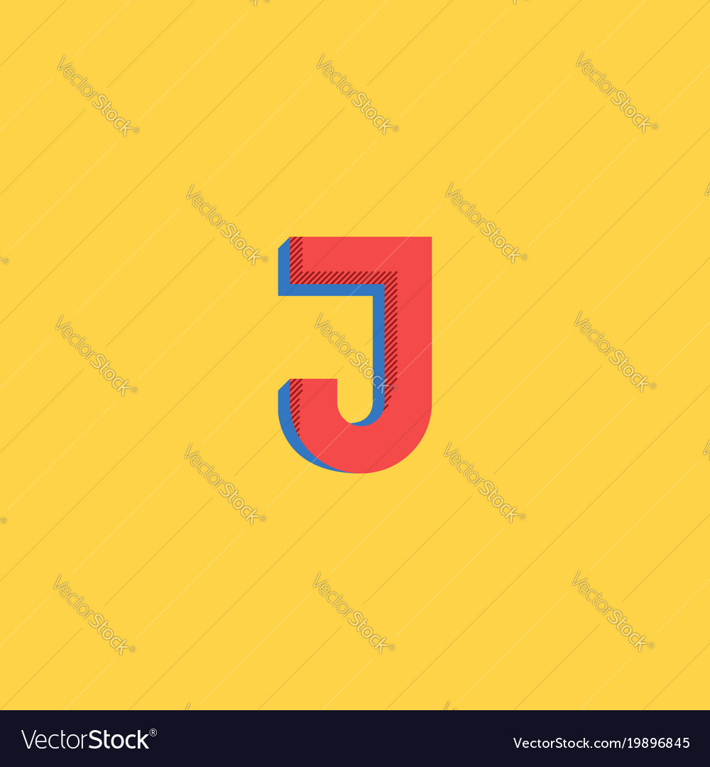 Pop art style logo j letter halftone colors Vector Image