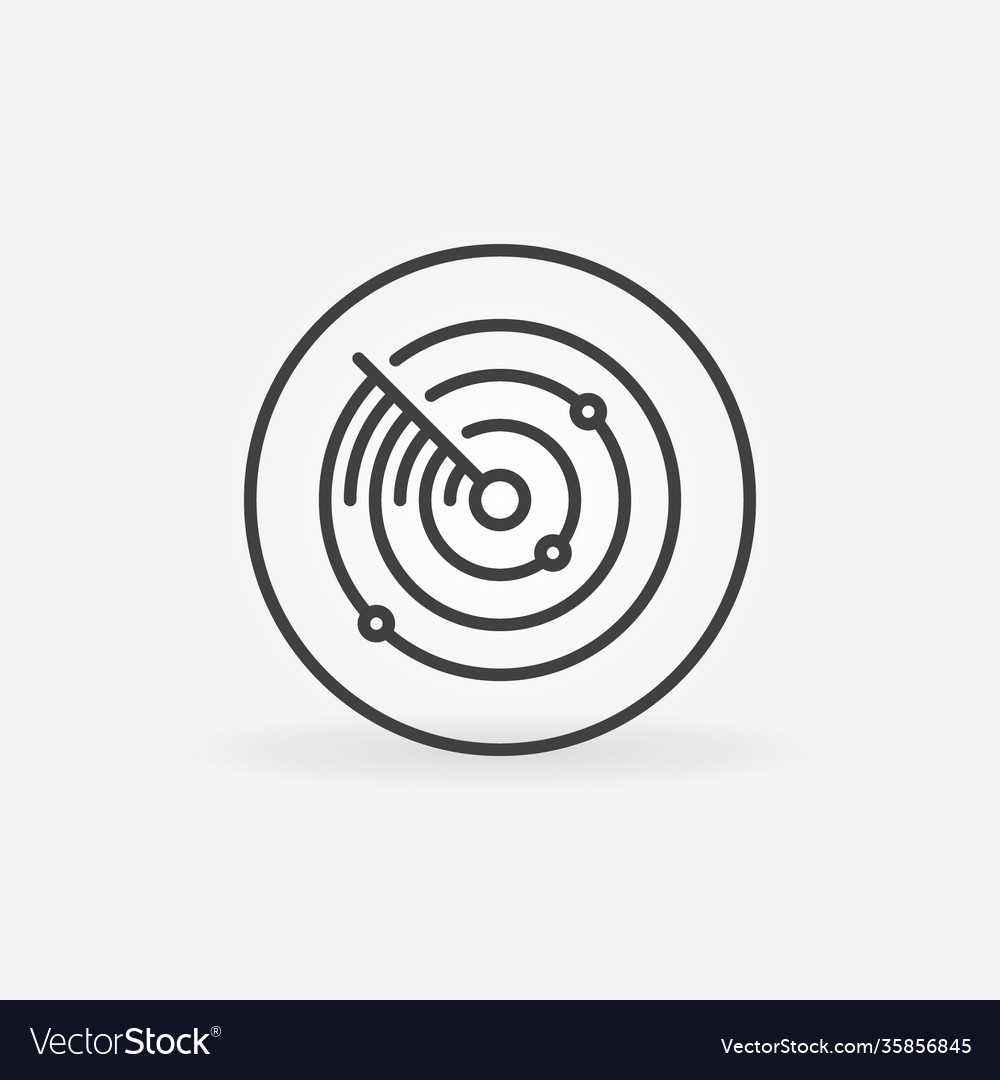 Radio waves detection system line icon radar vector image Radio waves detection system line icon radar