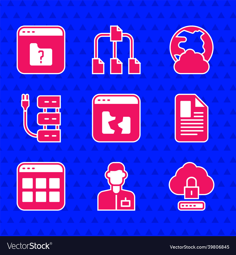 Set broken file analyst engineer cloud computing vector image Set broken file analyst engineer cloud computing