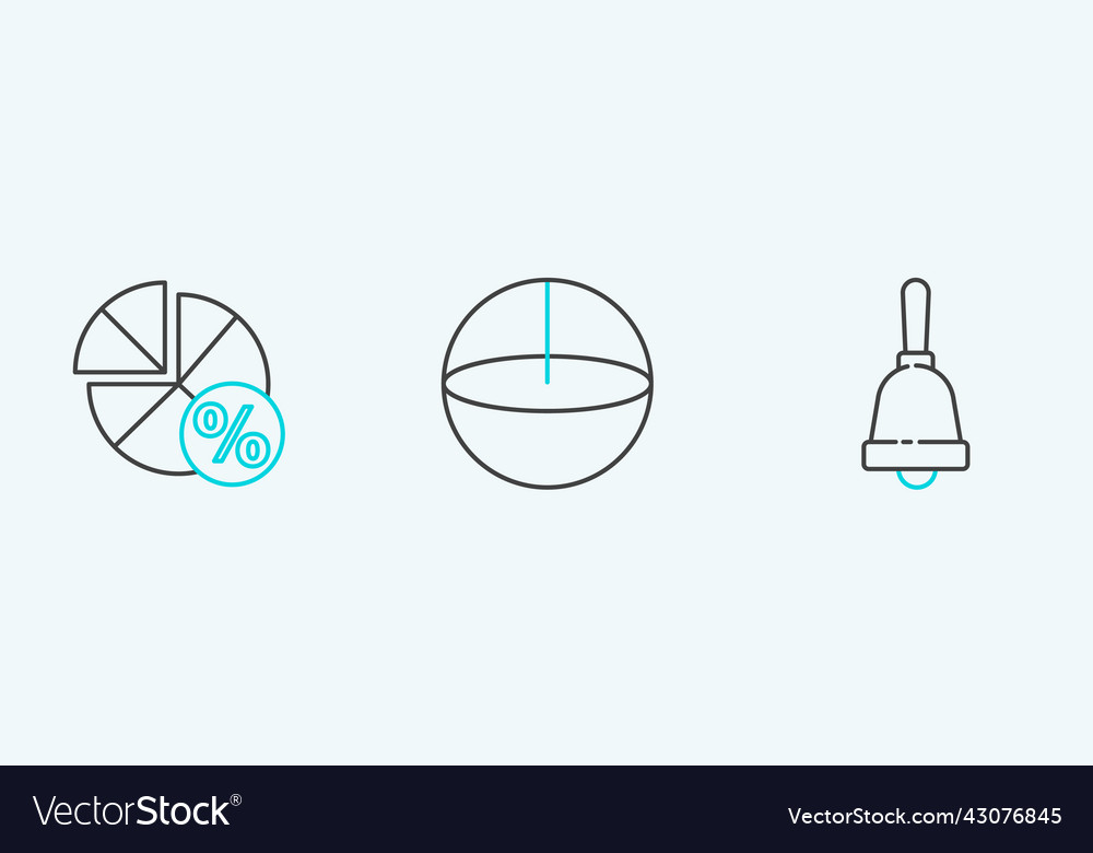 Set line ringing bell graph schedule chart vector image Set line ringing bell graph schedule chart