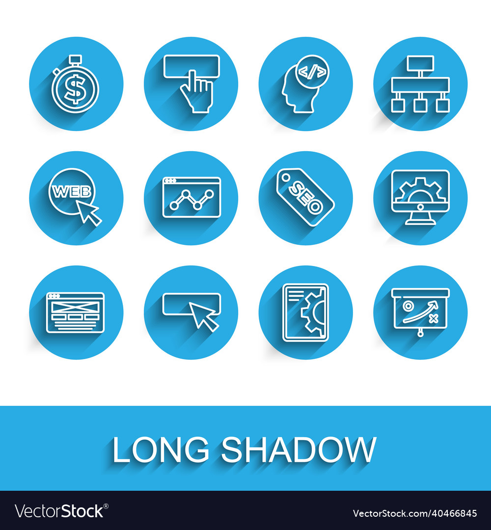 Set line ui or ux design time is money web vector image Set line ui or ux design time is money web