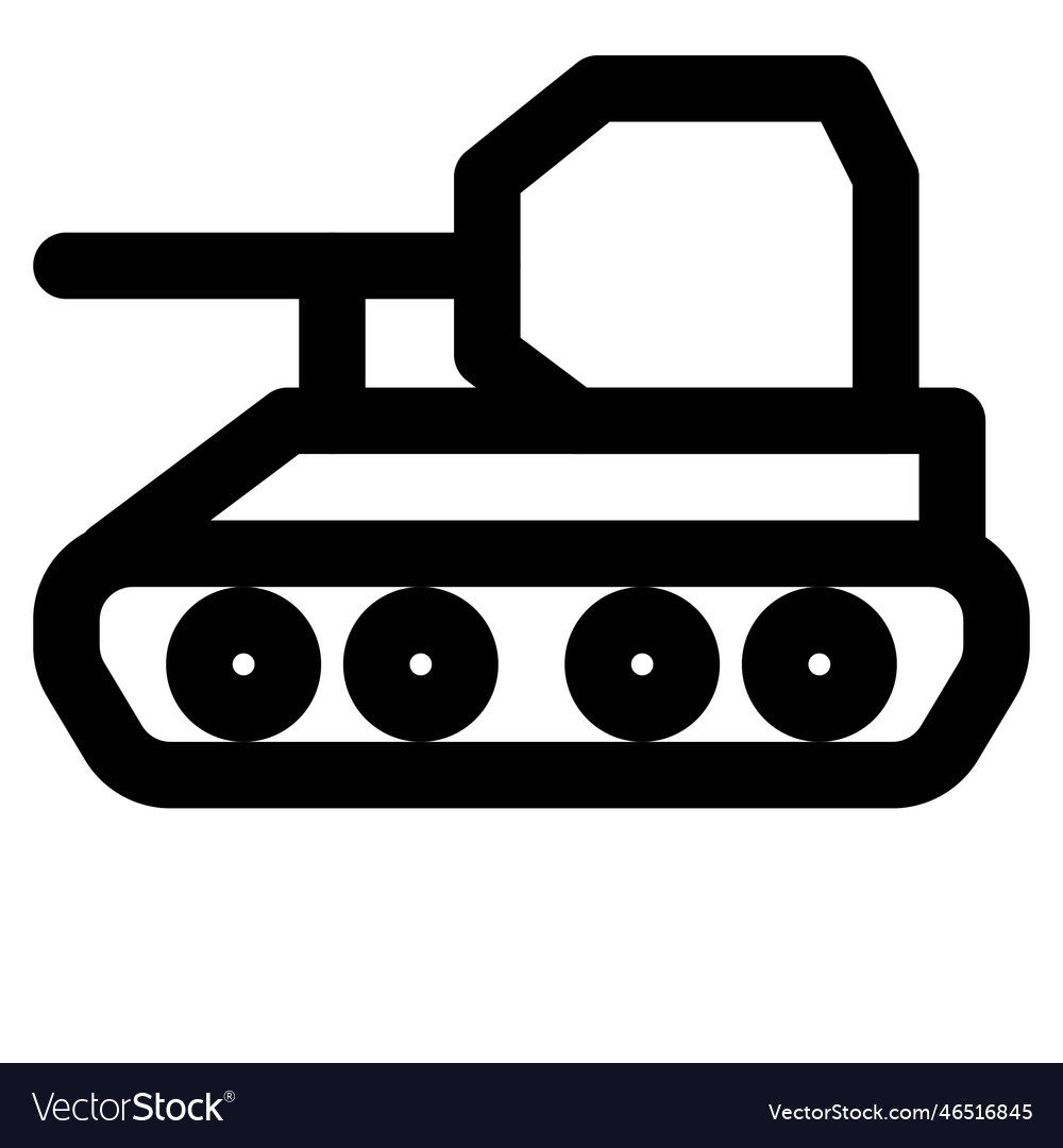 Tank with large barrel and tracked wheels