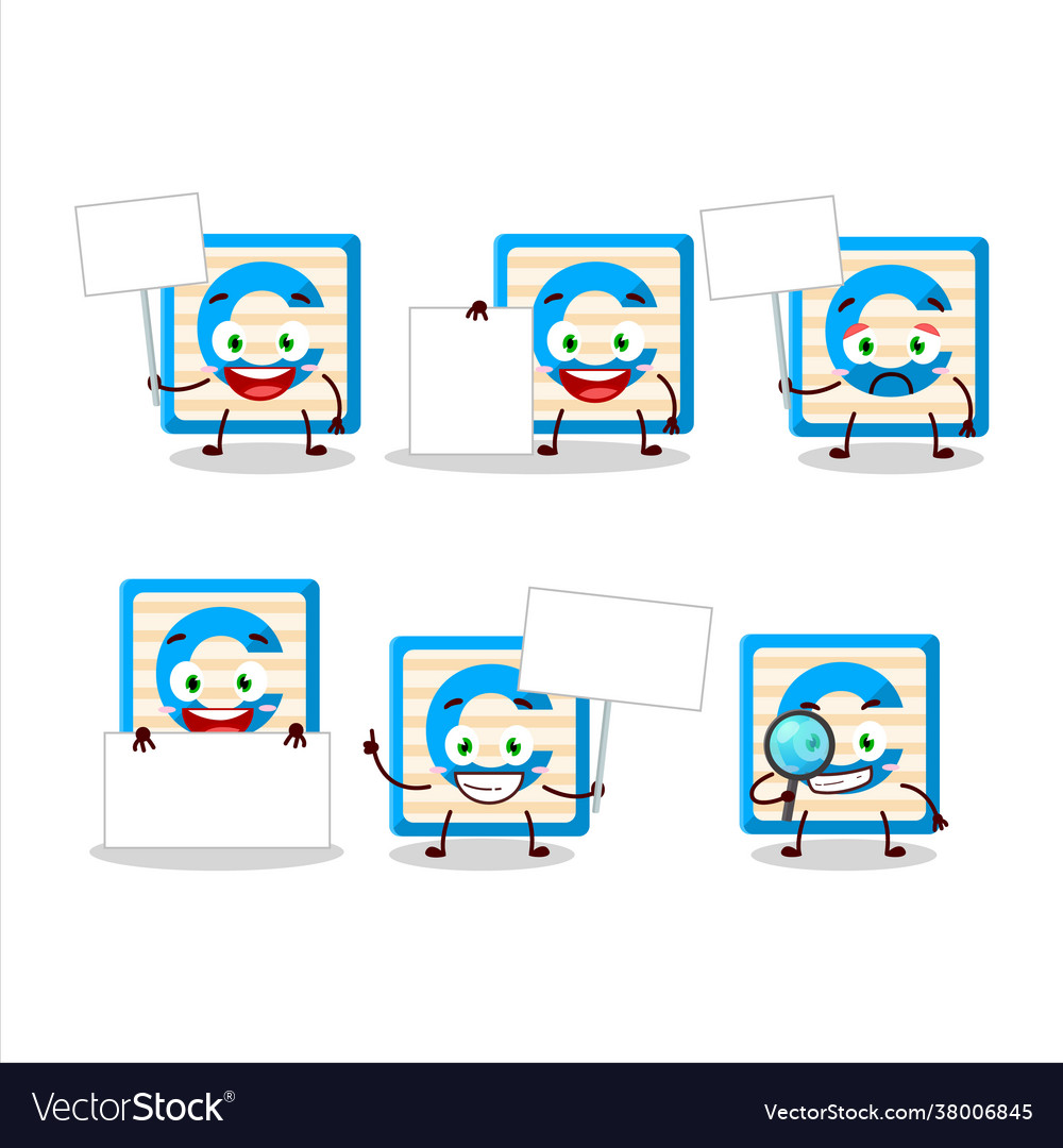 Toy block c character bring information board