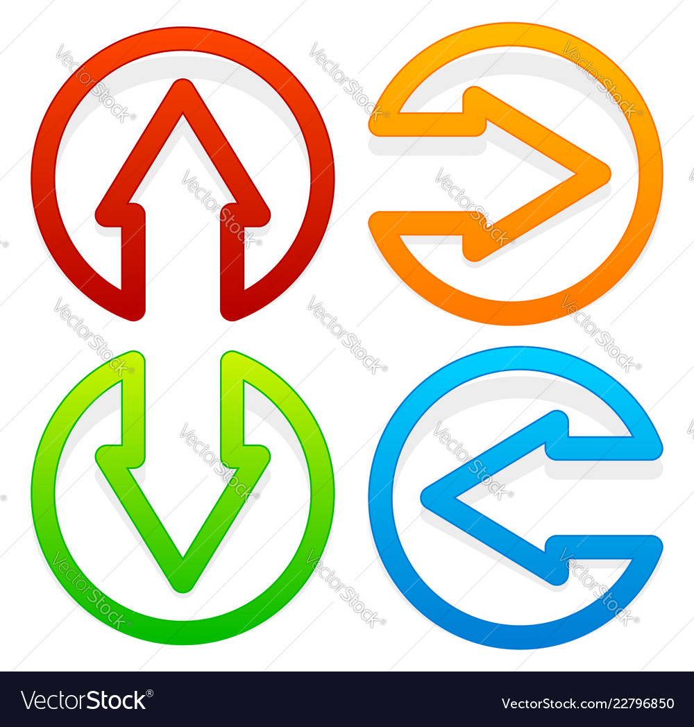 Arrow icons pointing left right up and down Vector Image