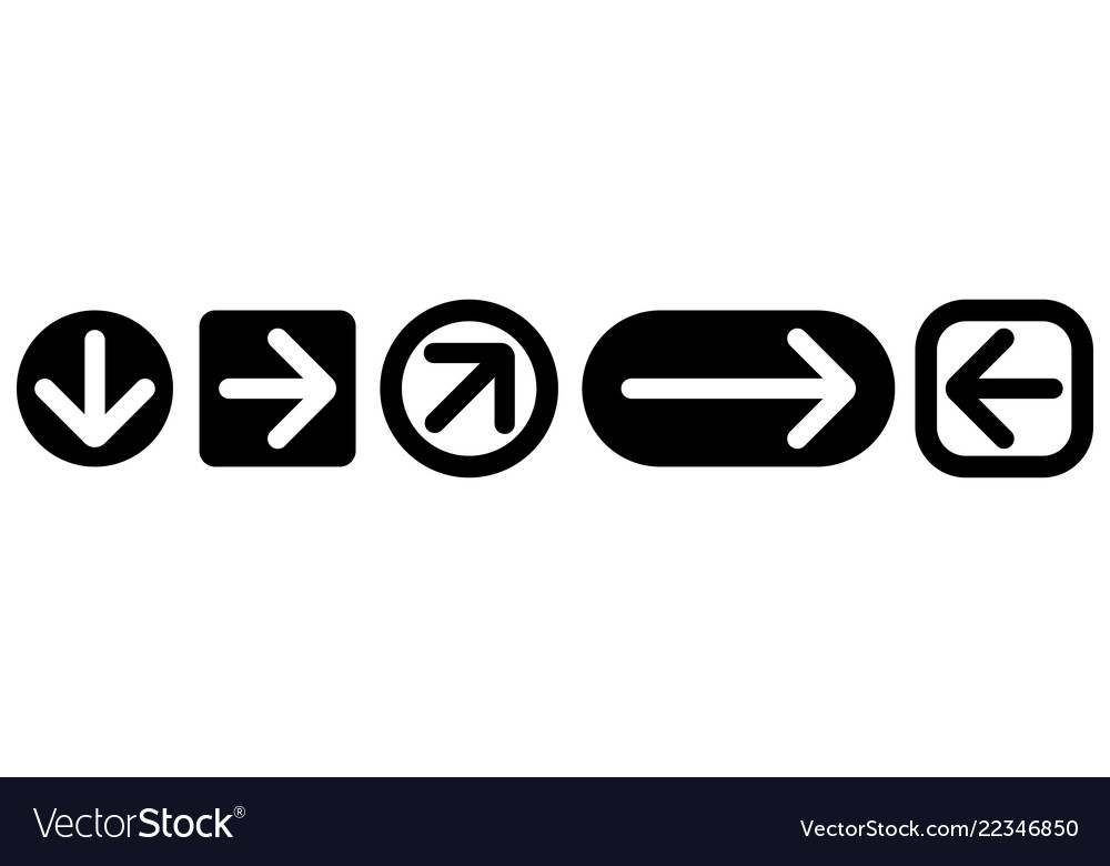 Black arrow icons web flat signs