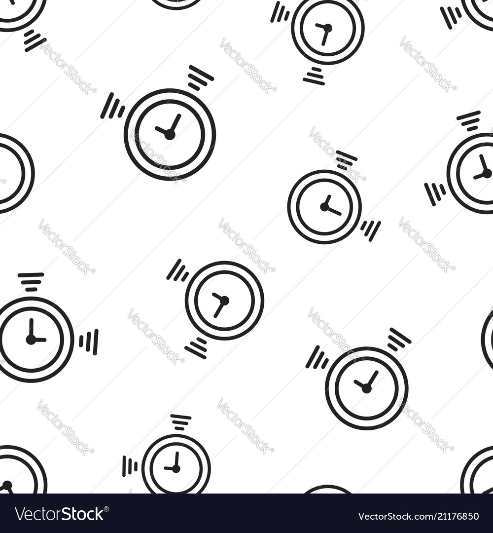 Clock timer icon seamless pattern background vector image Clock timer icon seamless pattern background