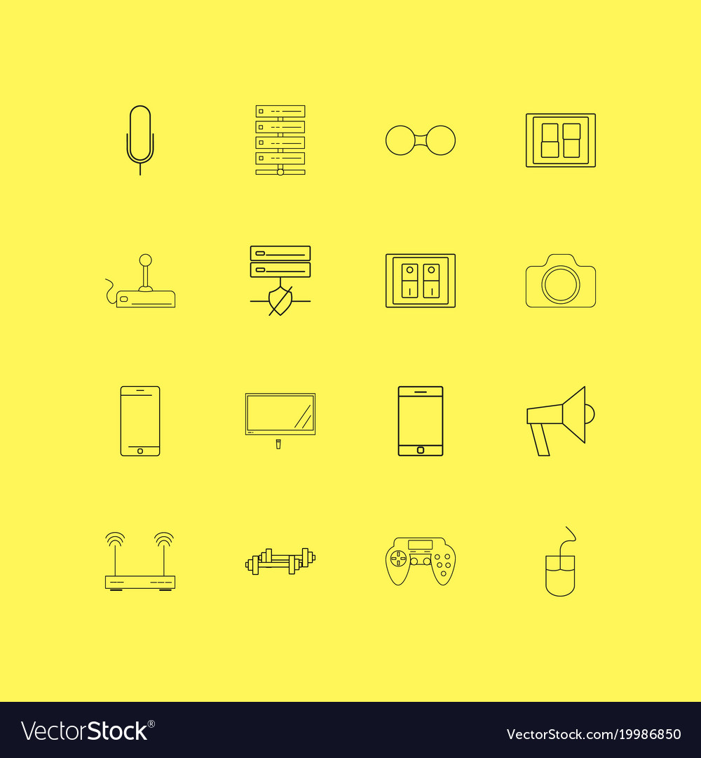 Devices linear icon set simple outline icons