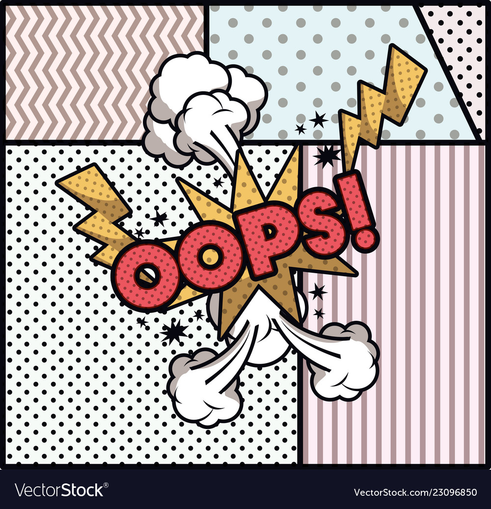 Expression bubble with oops pop art style