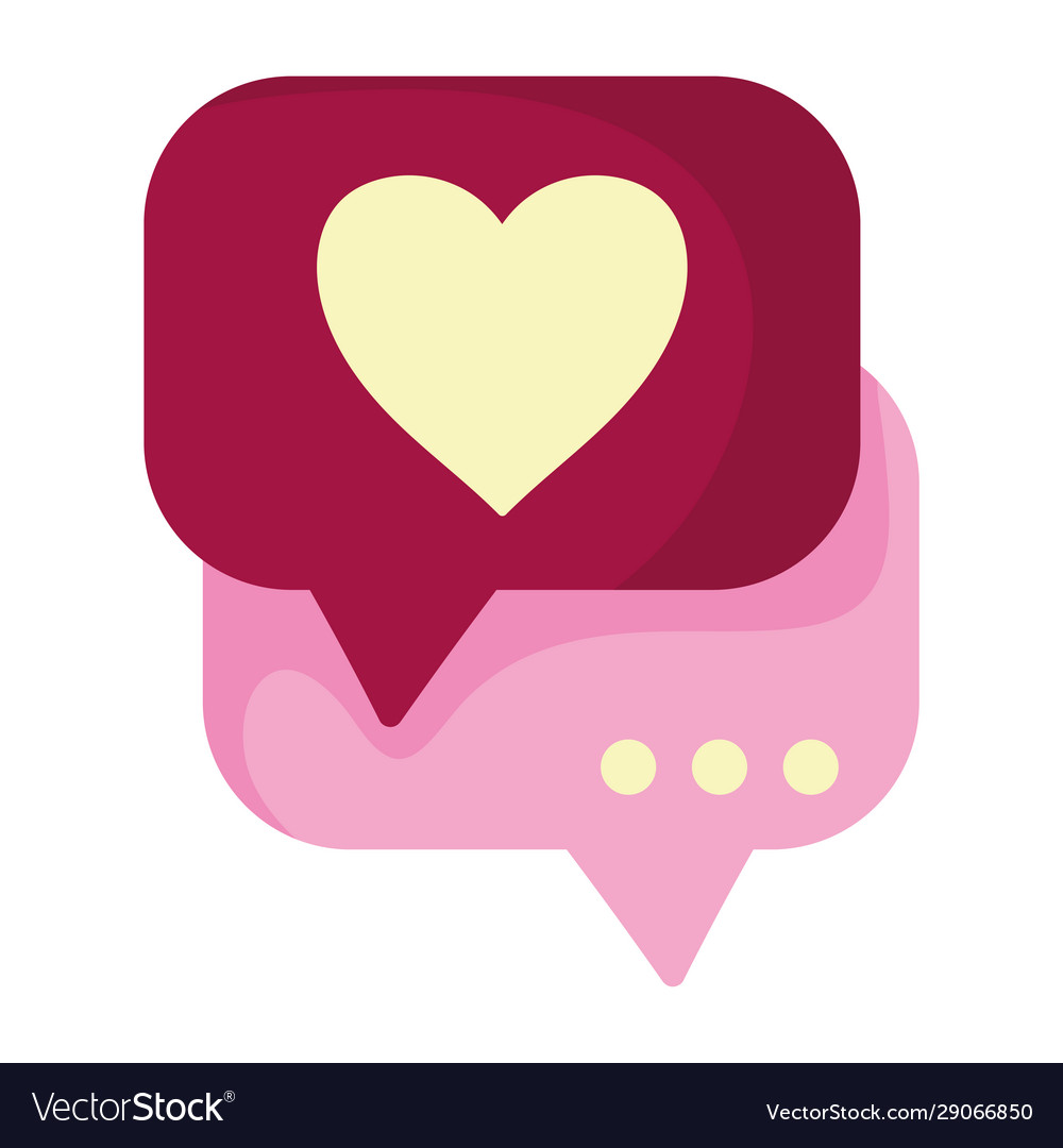 Happy Valentines Day Speech Bubble Chat Heart Vector Image