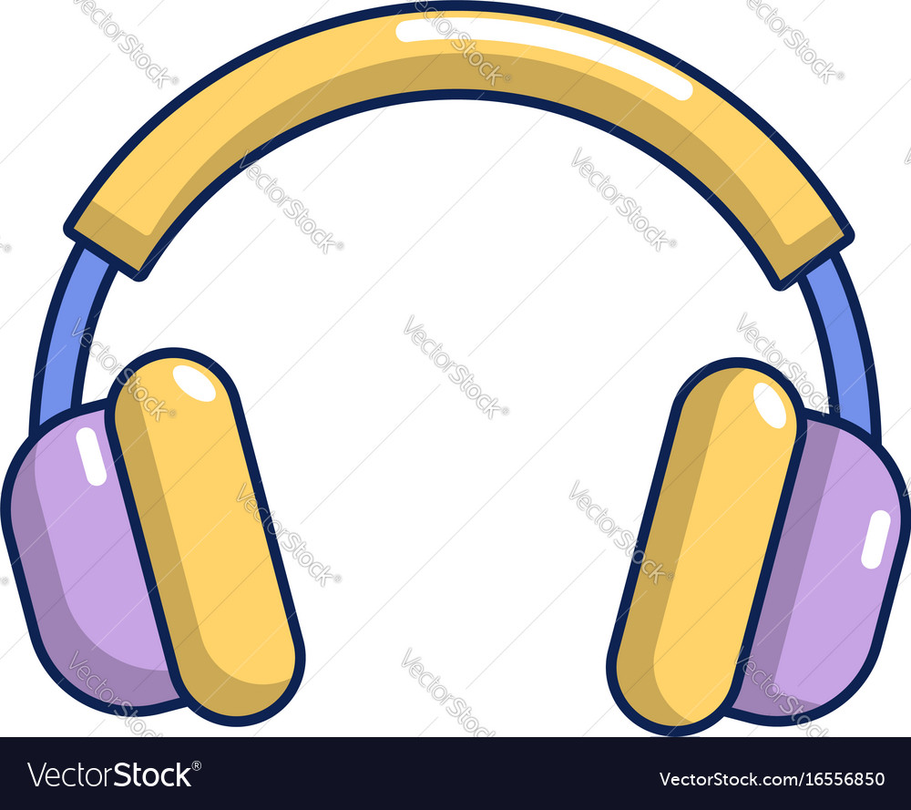 Headphones icon cartoon style