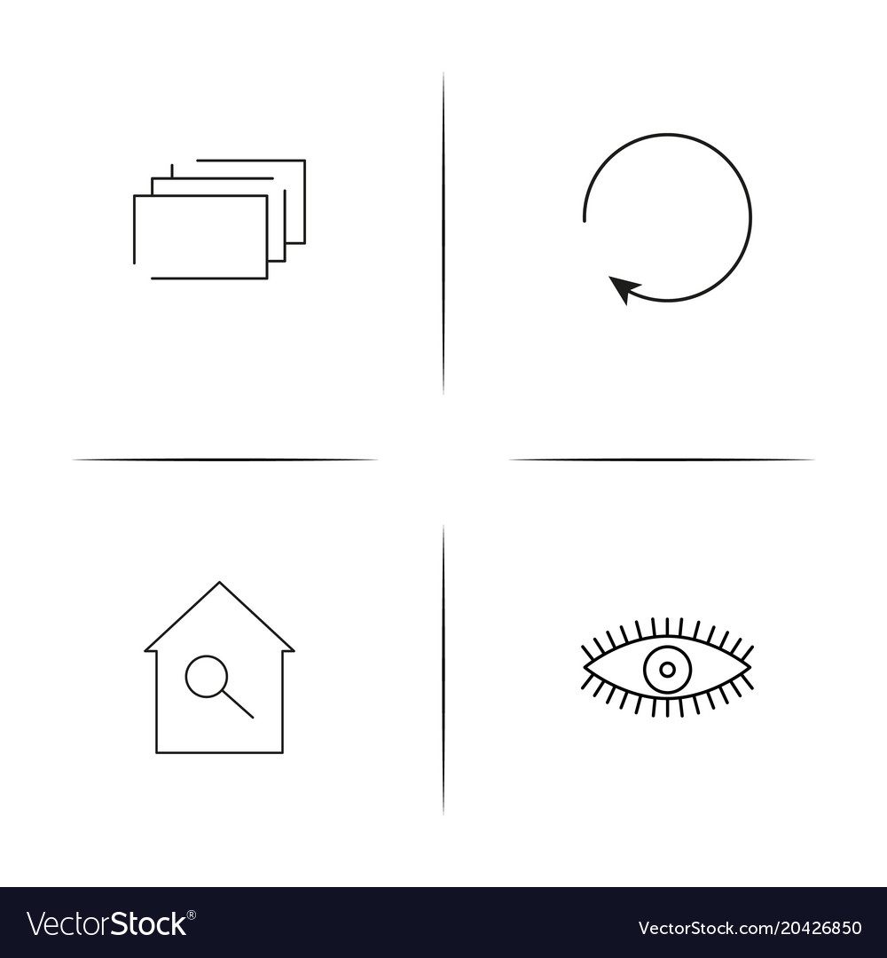 Interface simple linear icon setsimple outline