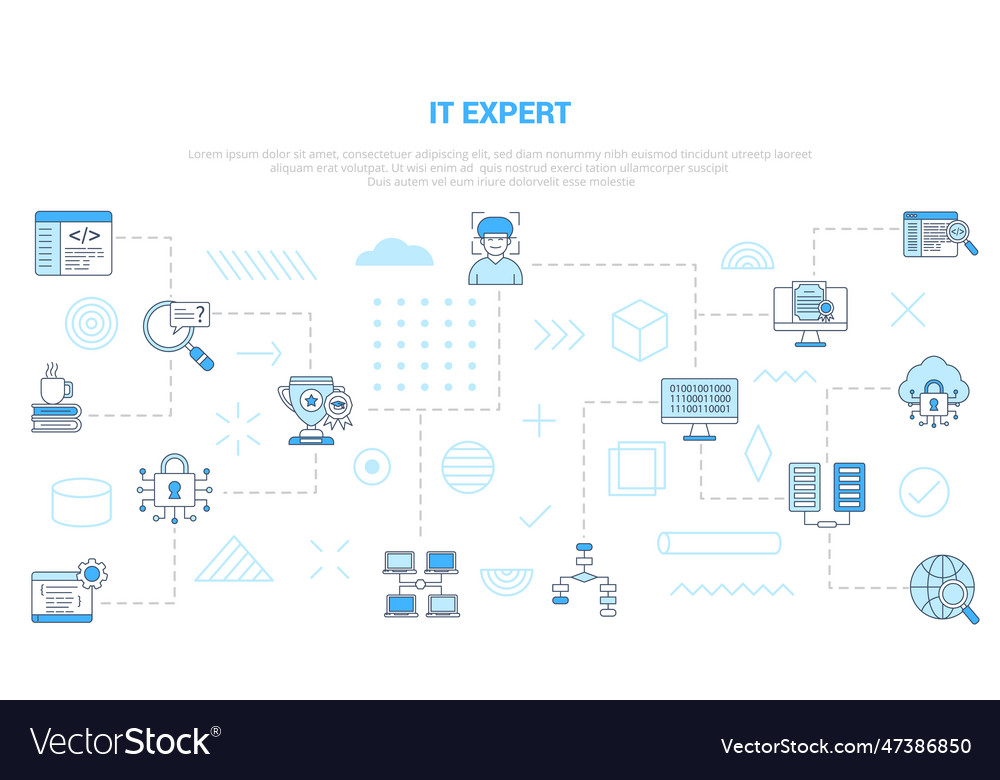 It expert concept with icon set template banner Vector Image