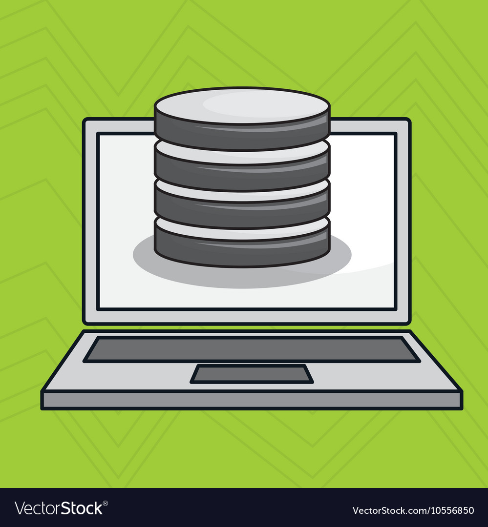 Laptop computer data icon Royalty Free Vector Image