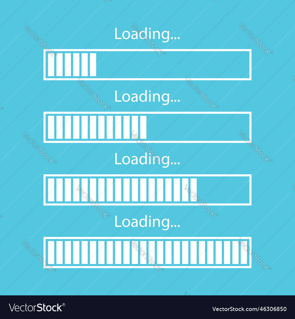 Loading bar icon in flat style progress indicator Vector Image