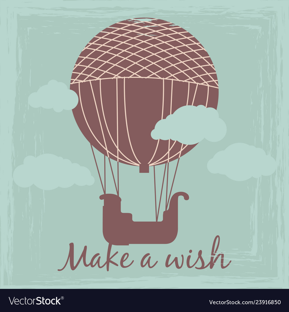 Make a wish vintage card template with hot Vector Image