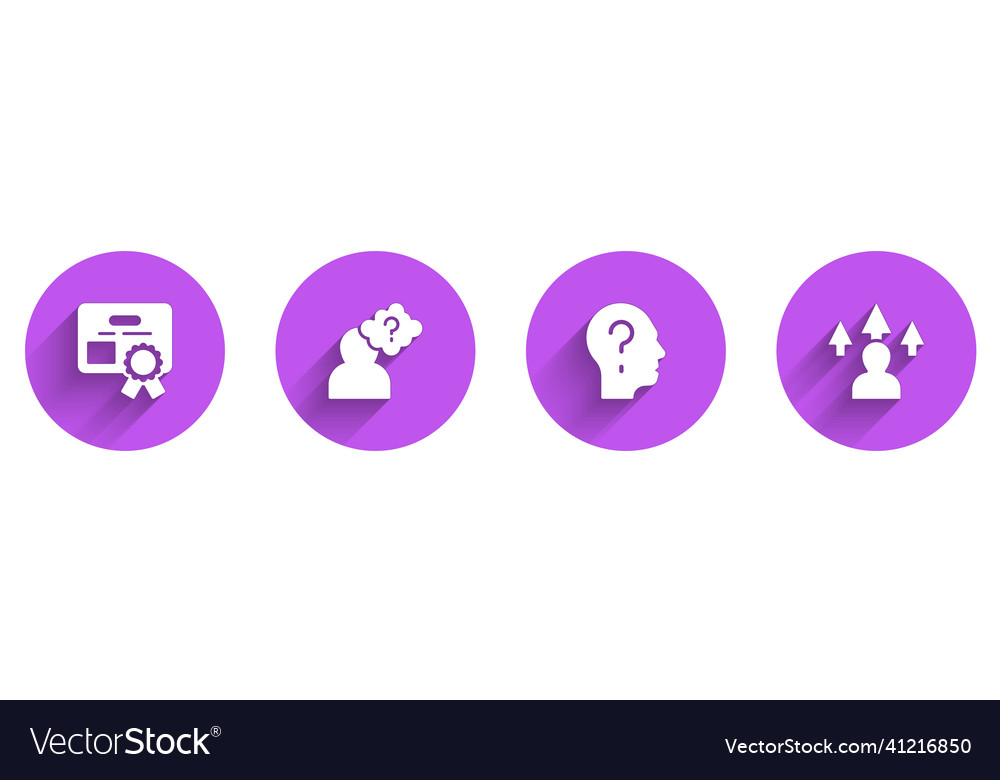 Set certificate template head with question mark vector image Set certificate template head with question mark