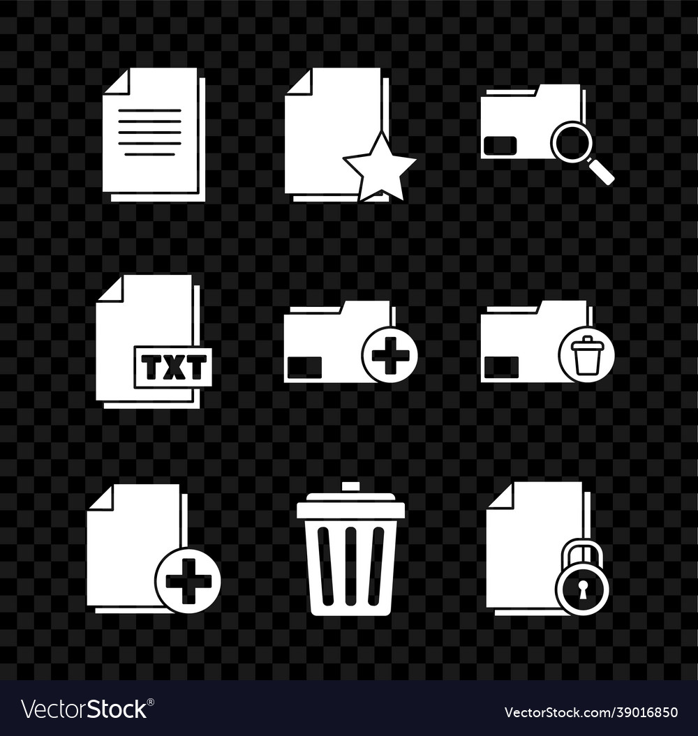 Set document with star search concept folder vector image Set document with star search concept folder