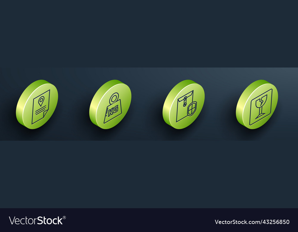 Set isometric document tracking marker system vector image Set isometric document tracking marker system