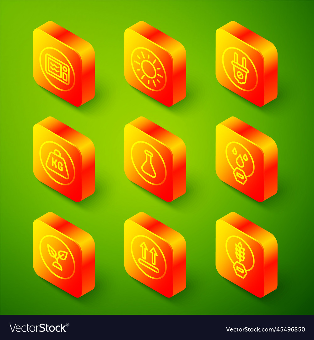 Set line microwave oven sun electric plug weight vector image Set line microwave oven sun electric plug weight