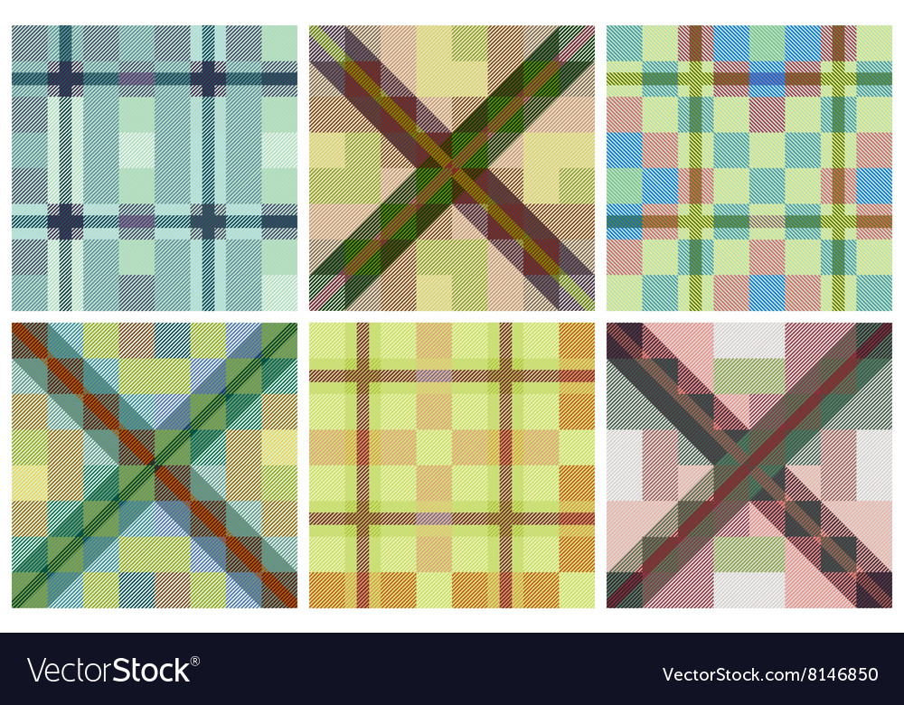 Set of seamless tartan patterns