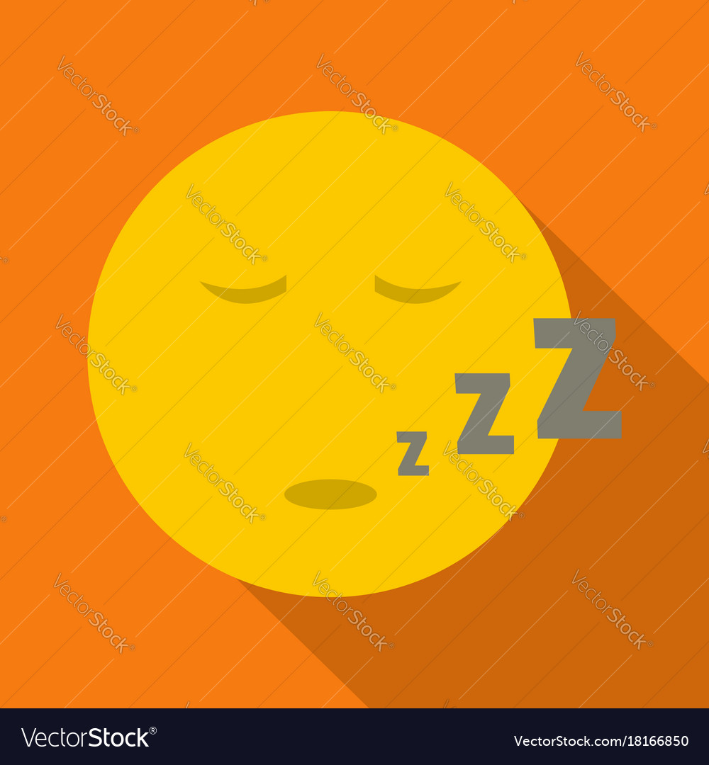 Sleep smile icon flat Royalty Free Vector Image