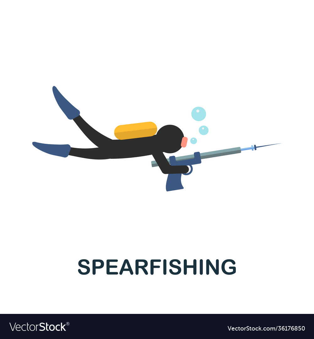 Spearfishing flat icon color simple element from