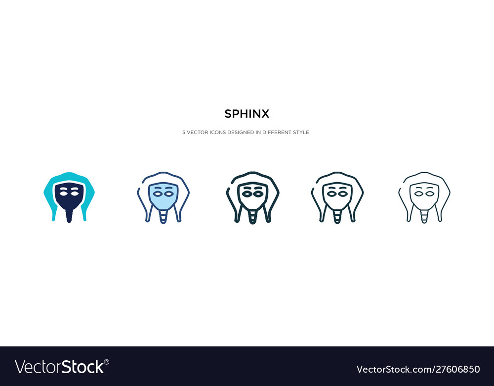 Sphinx icon in different style two colored vector image Sphinx icon in different style two colored